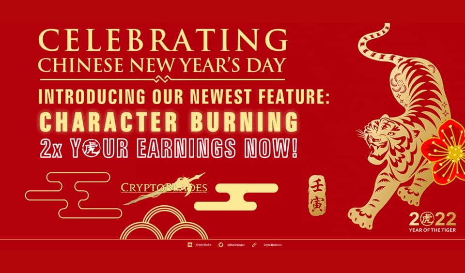 CryptoBlades Burn Feature Launches on Chinese New Year