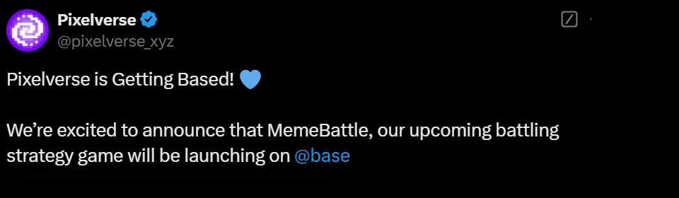 Pixelverse Announces MemeBattle, an Upcoming Battling Strategy Game on Base