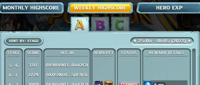 PlayPoseidon Monthly and Weekly High Score