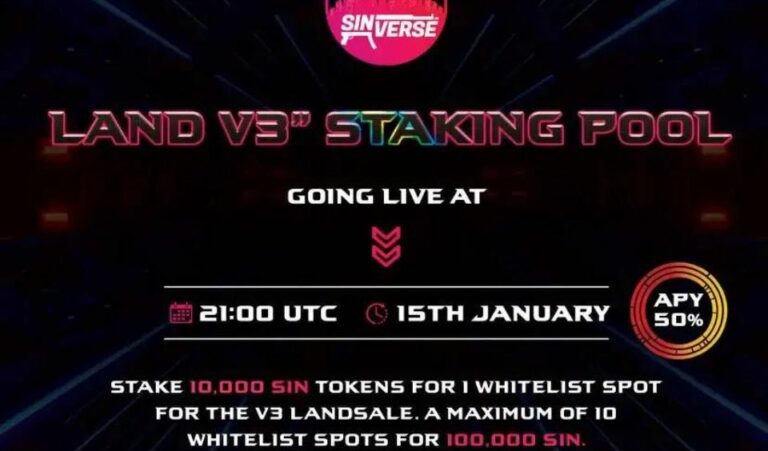Sinverse Land V3 Staking Pool