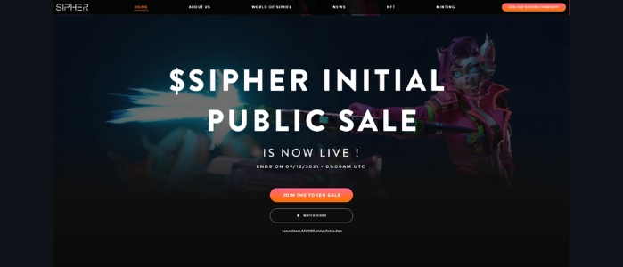 Sipher Public Sale details