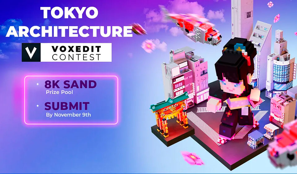 The Sandbox Brings New VoxEdit Mini Contest Inspired by Tokyo Architecture