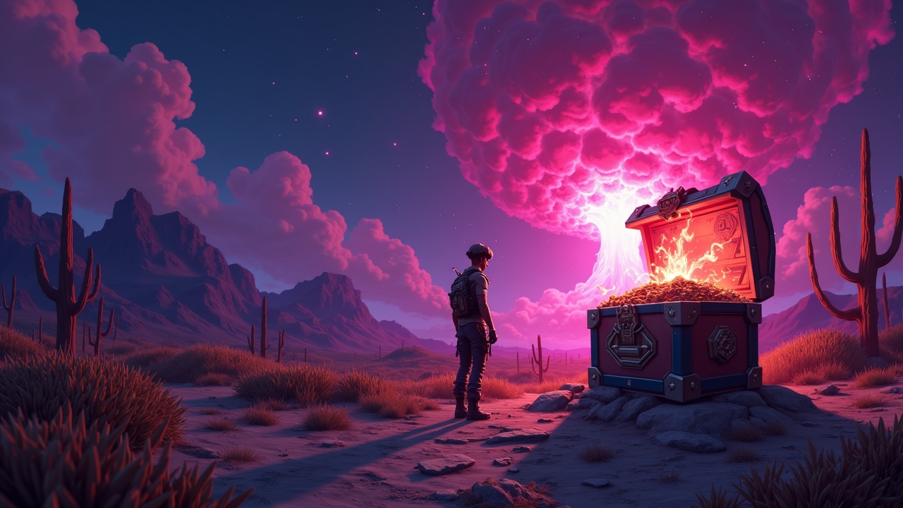 Rebel gamer opens a neon-lit chest; tokenized Pokémon cards on TON emerge as holograms with certificates.