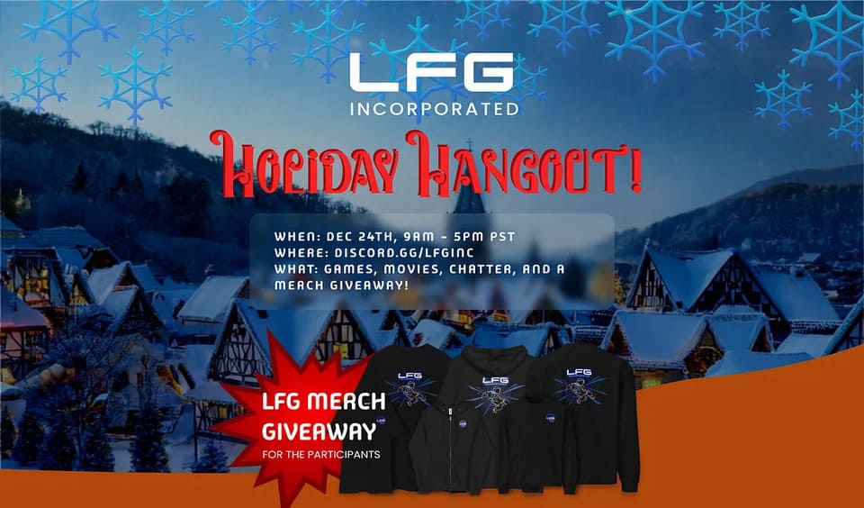 LFG Incorporated and Nemesis Downfall Announce Holiday Hangout, a One-Day Event With Games, Prizes, and More