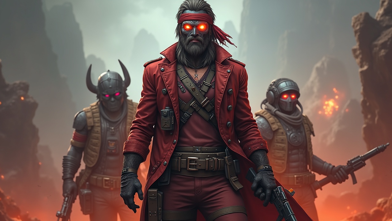 Borderlands-inspired rebel gamer faces centralized corps as battle pass adds operators and skins in blockchain game.
